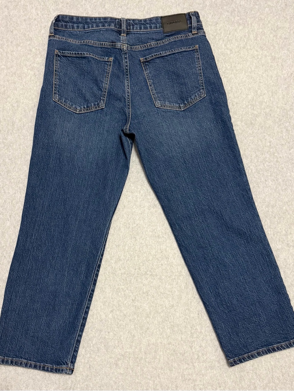 Express Women's Straight Leg Jeans - Dark Blue Denim